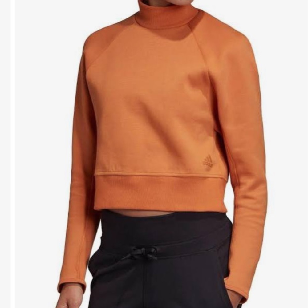 NWT Team Adidas VRCT cropped mock neck pullover sweatshirt in Tech Copper